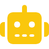 Gelbes Roboter-Icon mit zwei Antennen und schwarzen Augen.