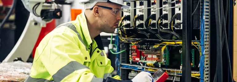 Elektroingenieur am Arbeitsplatz
